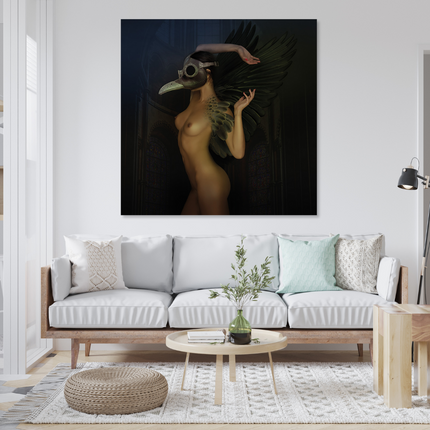 Aluart schilderij 'Vrouw met masker'