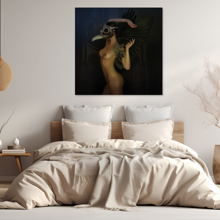 Aluart schilderij 'Vrouw met masker'