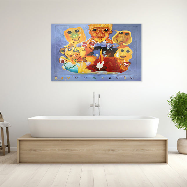 Canvas schilderij 'Abstract gezin'