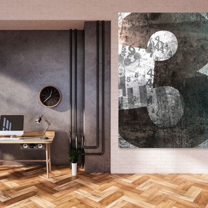 Aluart schilderij 'Abstracte Cijfers'