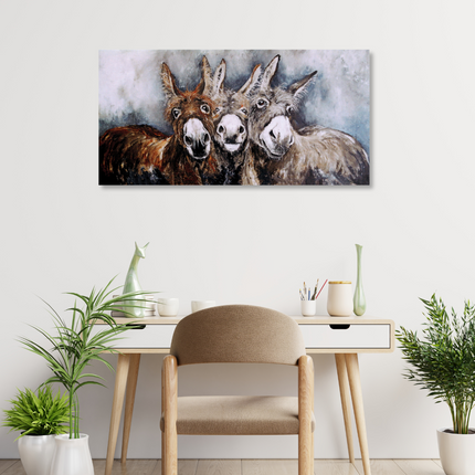 Aluart Schilderij 'Pieternel de drie Ezels'