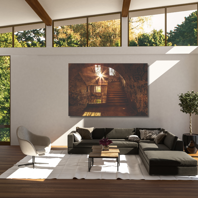 Aluart schilderij 'Verlaten ruimte'