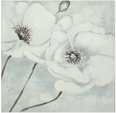 Canvas schilderij 'Abstracte bloemen'