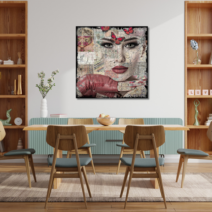 Leather Dibond schilderij 'Strong Woman'