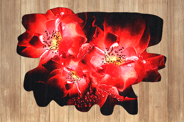 Mondiart vloerkleed 'Red flowers'