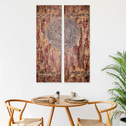 Canvas tweeluik schilderij 'Oude luiken'