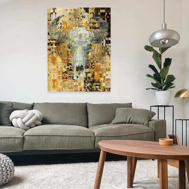 Wandkleed 'Golden skull'