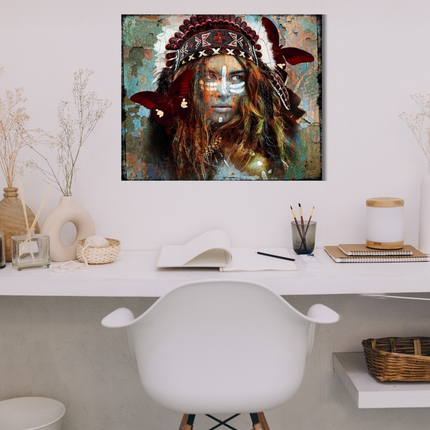 Leather dibond schilderij 'Siouxx II'