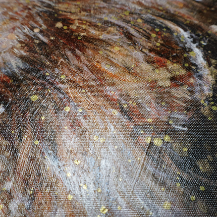 Canvas schilderij 'Lion with gold'