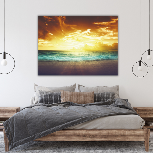 Aluart Schilderij Mondiart 'De zonsondergang'