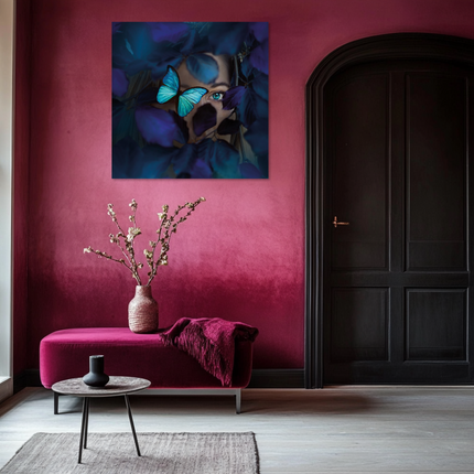 Aluart schilderij 'The Blue Butterfly Woman'