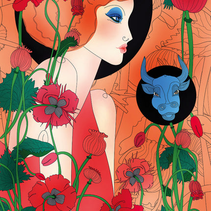 Aluart Schilderij van Ella Tjader 'Zodiac Sign Taurus'