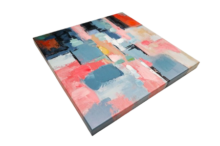 Canvas schilderij 'Abstracte pasteltinten'