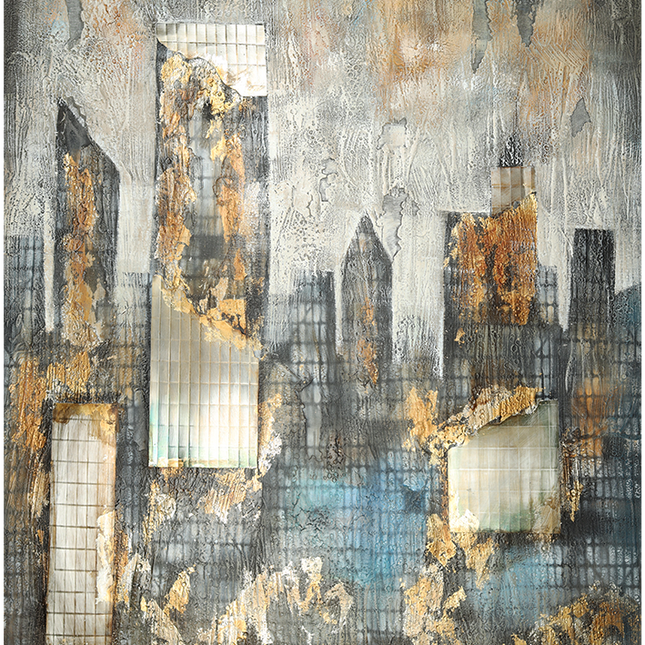Canvas schilderij 'Abstracte skyline'