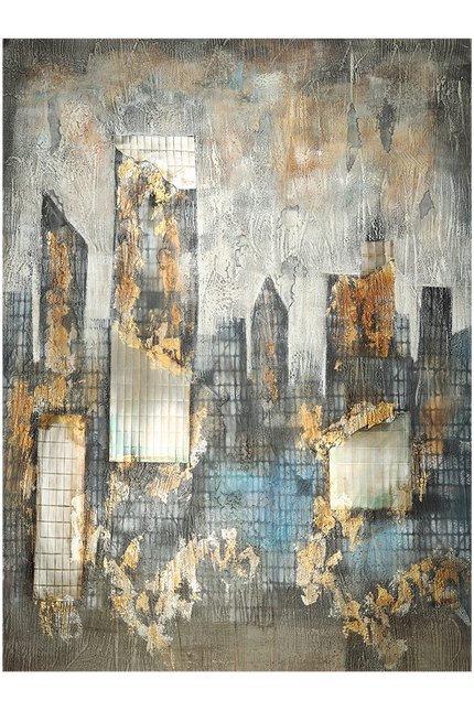 Canvas schilderij 'Abstracte skyline'