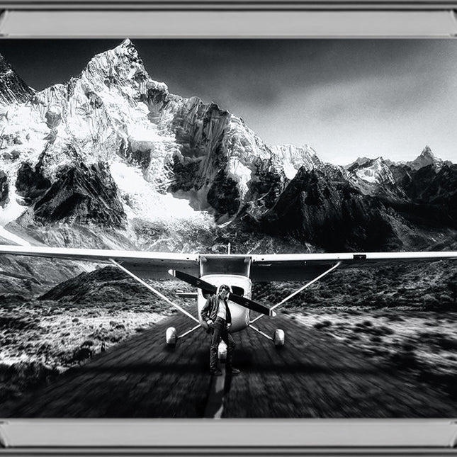 Ingelijste poster 'James Dean airplane'