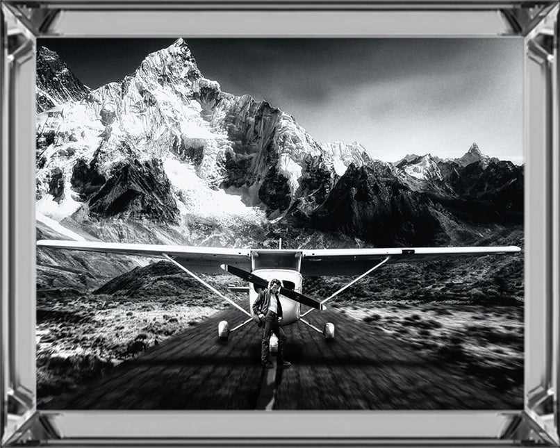 Ingelijste poster 'James Dean airplane'