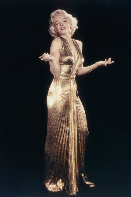 Schilderij 'Marilyn Monroe golden dress'