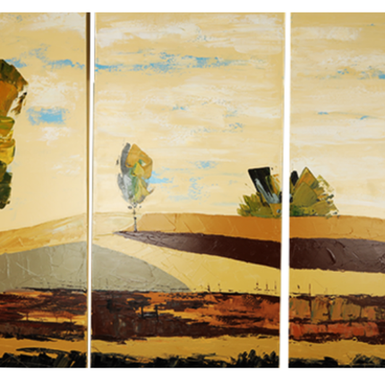 Canvas schilderij 'Drieluik landschap'