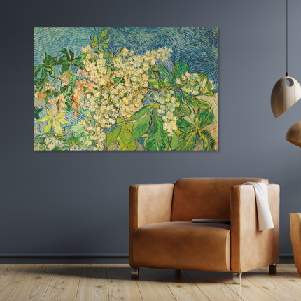 Aluart schilderij 'Bloeiende kastanjetakken - Vincent van Gogh'