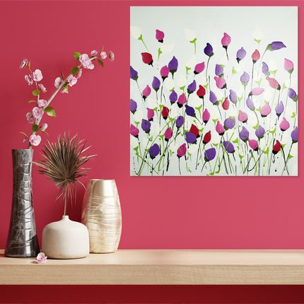 Canvas schilderij 'Tulpenveld'
