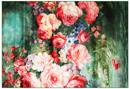 Mondiart vloerkleed 'Fleurige bloemen'