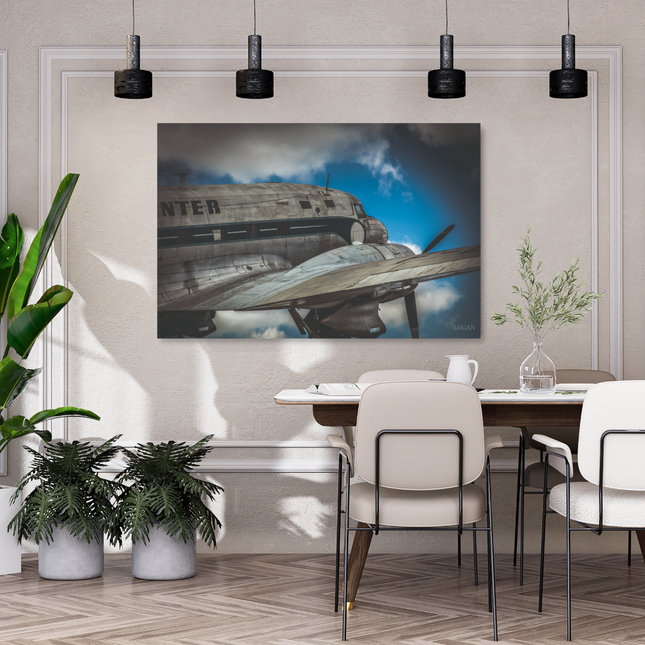 Aluart schilderij 'Dakota vliegtuig'