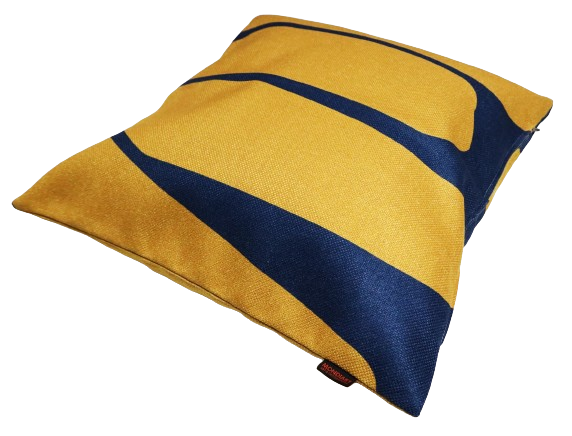 Sierkussen 'Geel en blauw'