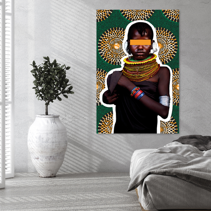 Aluart schilderij 'Turkana Girl glans'