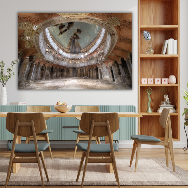Aluart schilderij van Truus Nijland 'Verlaten gebouw'