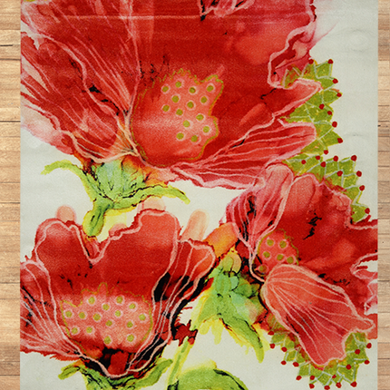 Mondiart vloerkleed 'Three flowers'