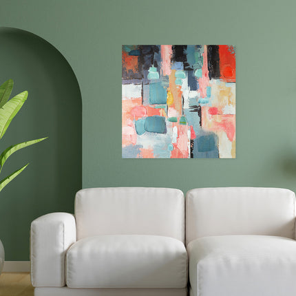 Canvas schilderij 'Abstracte pasteltinten'