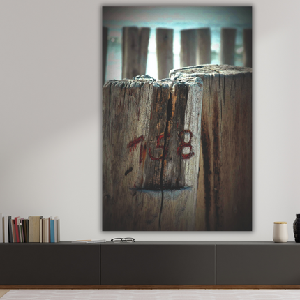 Aluart schilderij 'De strandpalen'