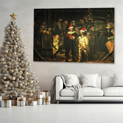 Wandkleed 'De Nachtwacht kerst'