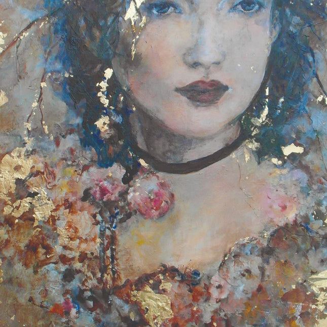 Aluart schilderij 'Woman Gold - Martje Waals'