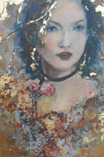 Schilderij 'Woman Gold - Martje Waals'