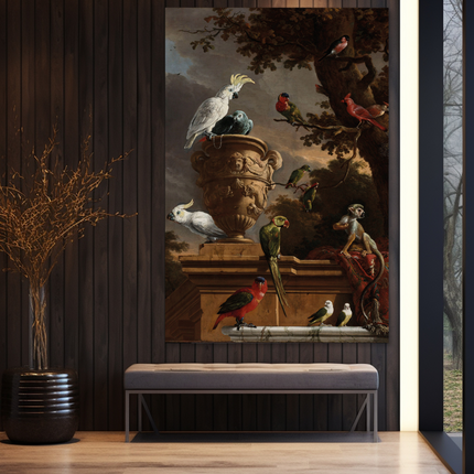 Aluart schilderij 'De Menagerie, Melchior d'Hondecoeter'