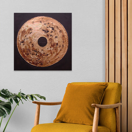 Aluart schilderij 'Bronzen munt'