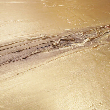 Canvas schilderij Mondiart 'Wave Gold'
