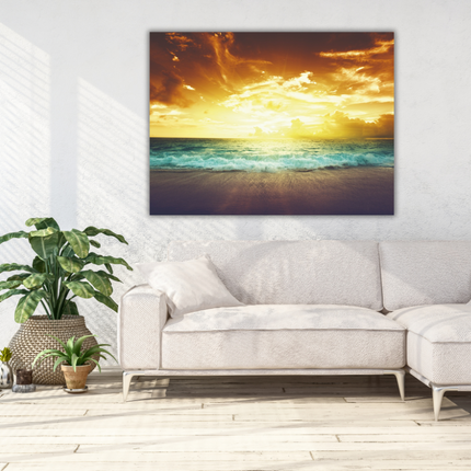 Aluart Schilderij Mondiart 'De zonsondergang'