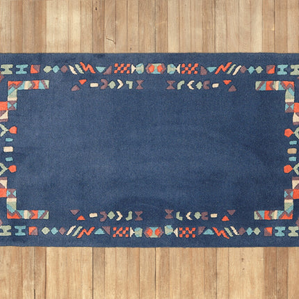 Vloerkleed 'Blauw met figuurtjes'