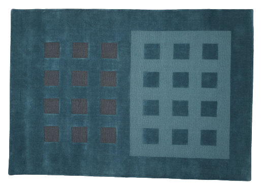 Vloerkleed 'Blauwe vakken'