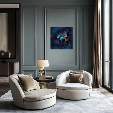 Aluart schilderij 'The Blue Butterfly Woman'