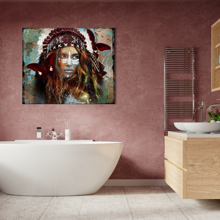 Leather dibond schilderij 'Siouxx II'
