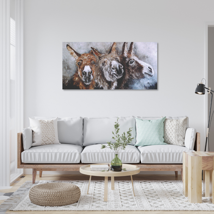 Aluart schilderij 'Pieternet de dominante  ezels'