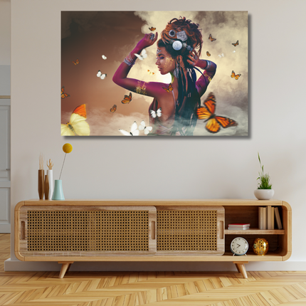 Aluart schilderij 'Woman with Butterflies'