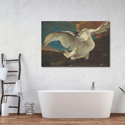 Aluart schilderij 'De bedreigde zwaan - Jan Asselijn'