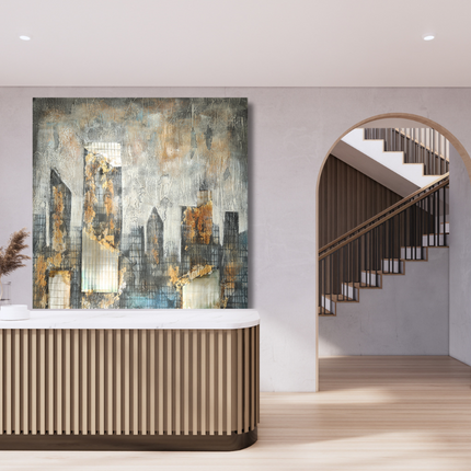 Canvas schilderij 'Abstracte skyline'