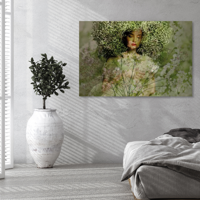 Wandkleed 'Flowerfield op fluweel'