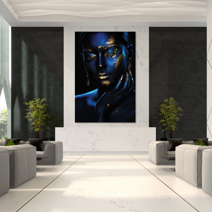 Aluart schilderij 'Blue Gold Creativity'